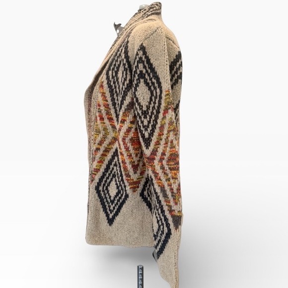 Woven Heart Southwestern Geometric Shawl Collar Cardigan Sweater Tribal Size 14 - Picture 5 of 8